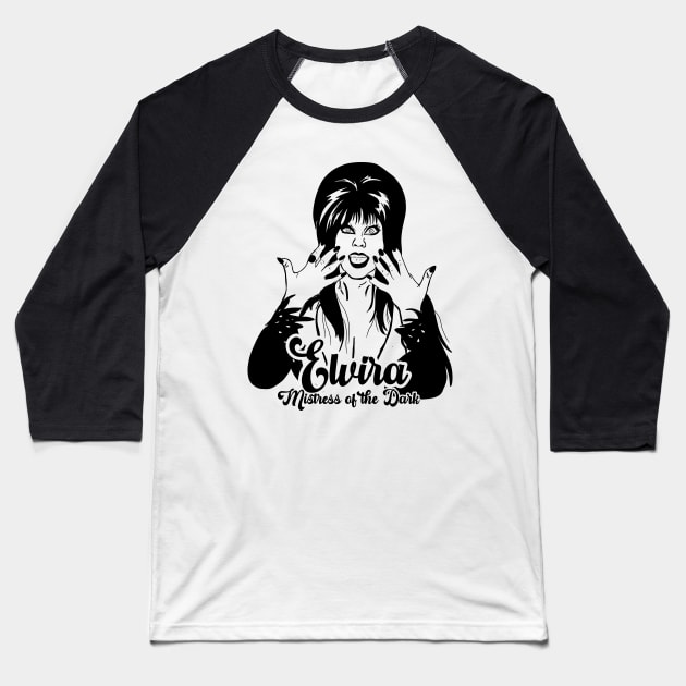 Elvira Artwork Baseball T-Shirt by Now and Forever